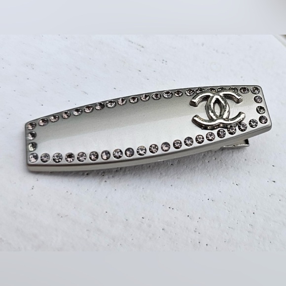 CHANEL Accessories - CHANEL, Silver Hair Clip with Crystal Details, NWOT